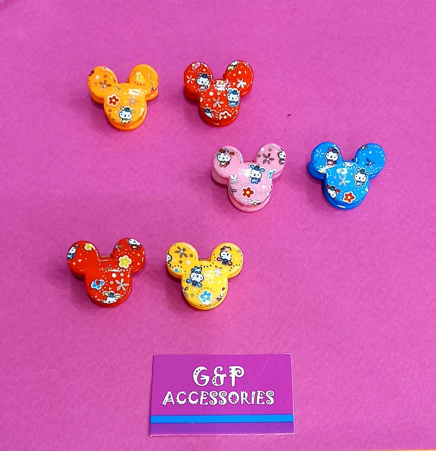 ψείρα mickey για κορίτσι σετ των 2 - 3 σχέδια - G&P Accessories