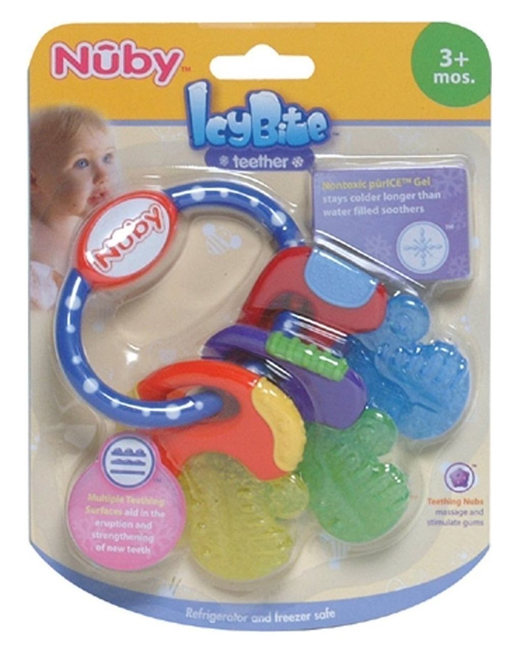 Nuby κρίκος οδοντοφυΐας ice-gel σχέδιο κλειδιά 3+ - Nuby