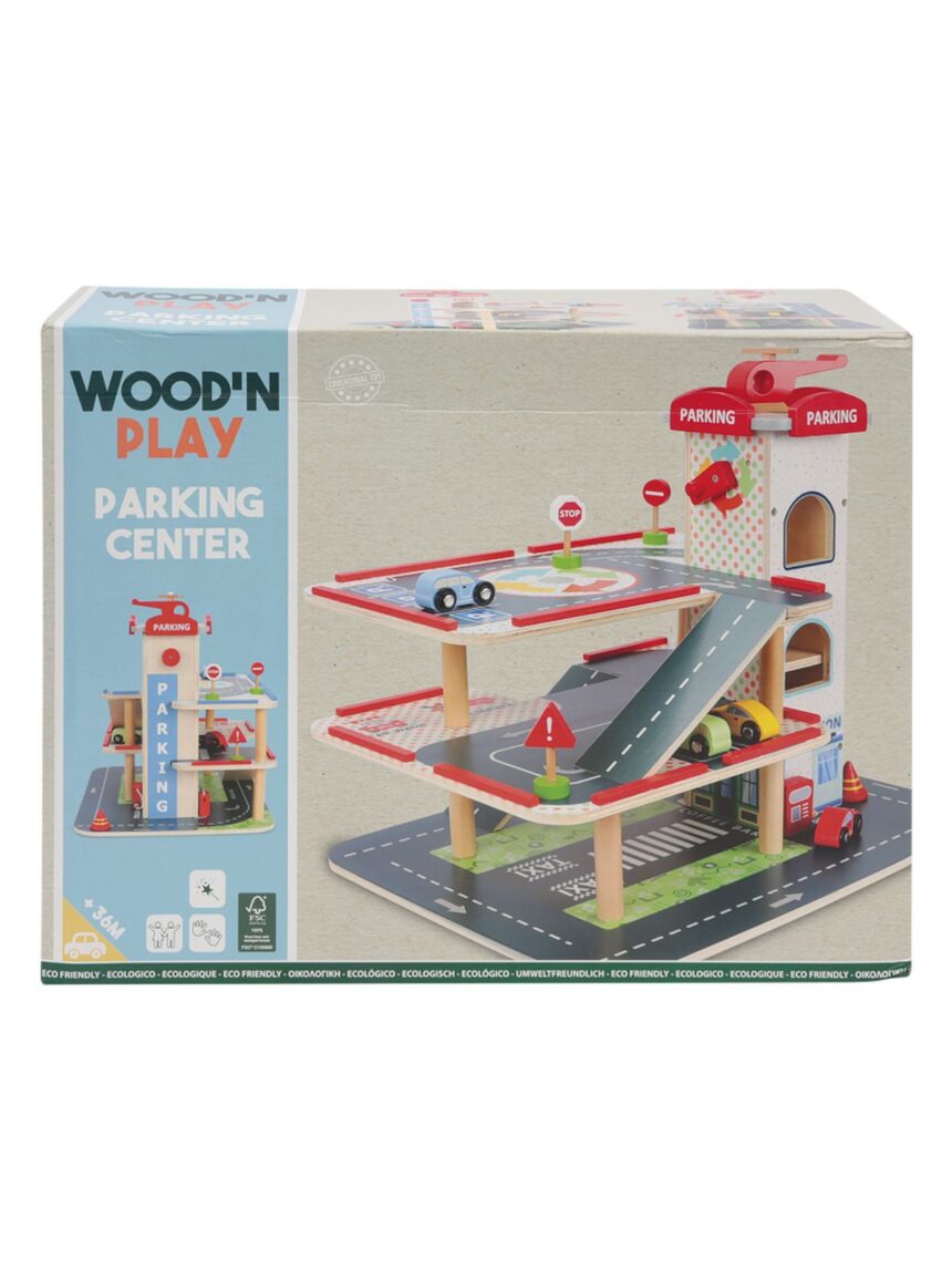 Wood' n play γκαράζ με 3 επίπεδα - WOOD N'PLAY