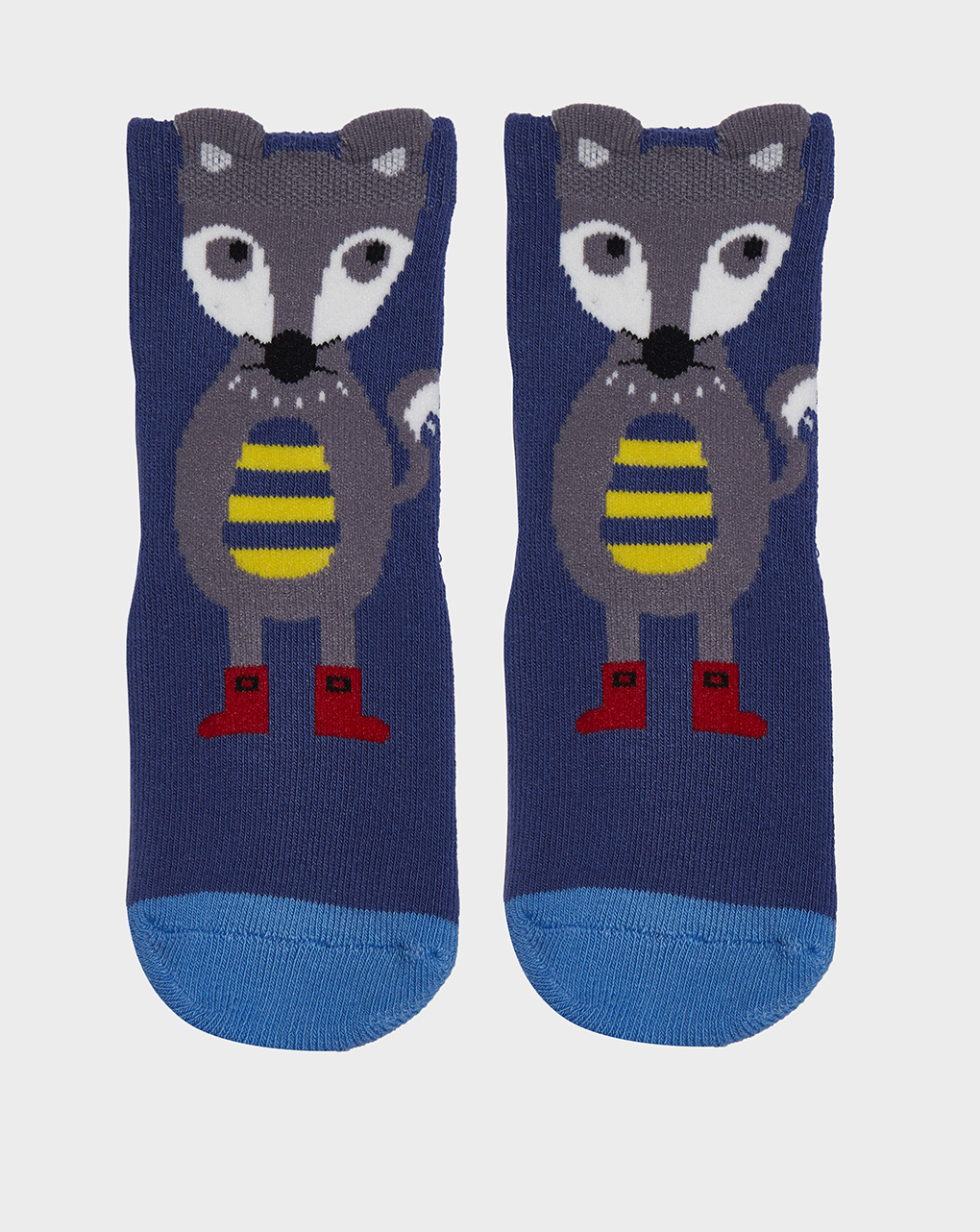 κάλτσες αντιολισθητικές με γκρι αλεπού για αγόρι - Prénatal