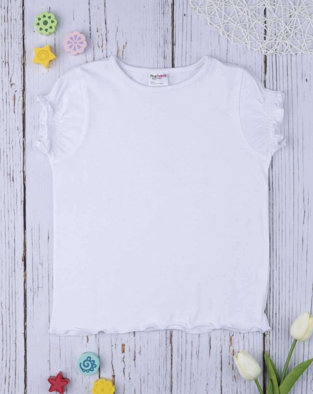 T-shirt jersey basic λευκό για κορίτσι - Prénatal