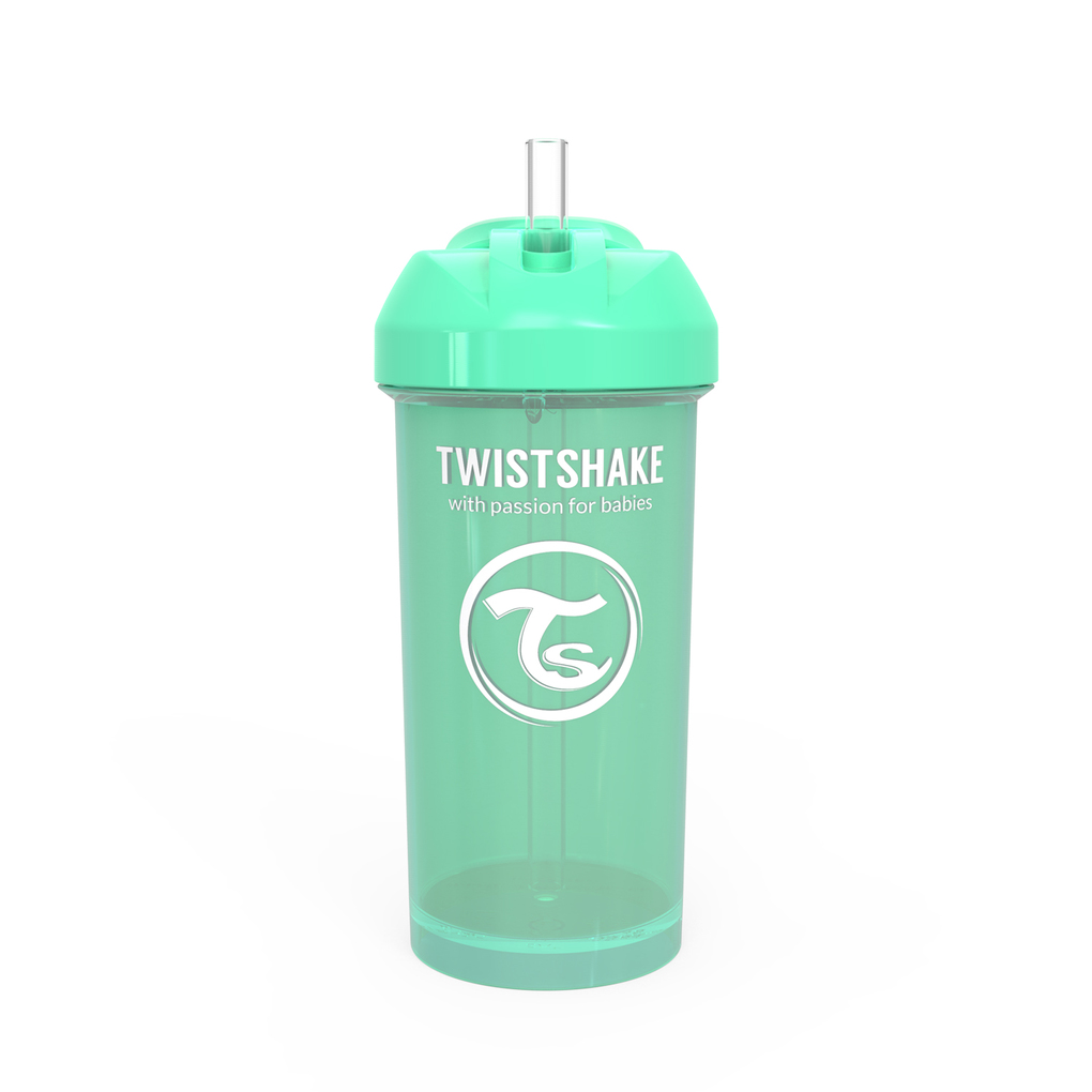 Twistshake κύπελλο straw cup 360ml 6+μηνών pastel green