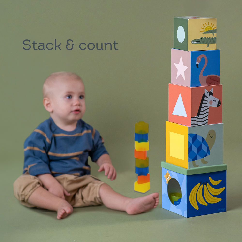 Taf toys sort and stack με ζωάκια της σαβάνα t-12725 - Taf-toys