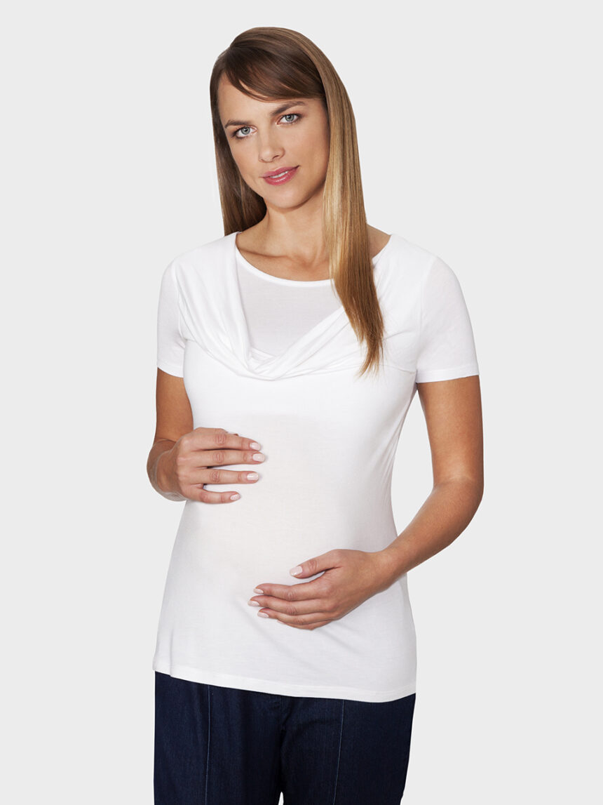 γυναικείο t-shirt εγκυμοσύνης/θηλασμού λευκό - Prénatal