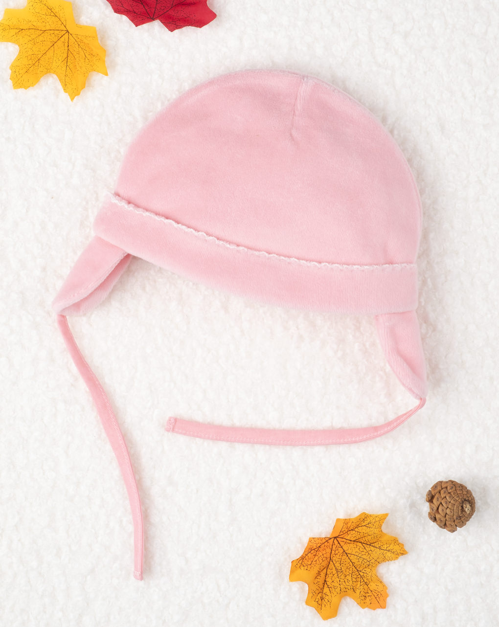 καπέλο σενίλ ροζ με στάμπα για κορίτσι - Prénatal