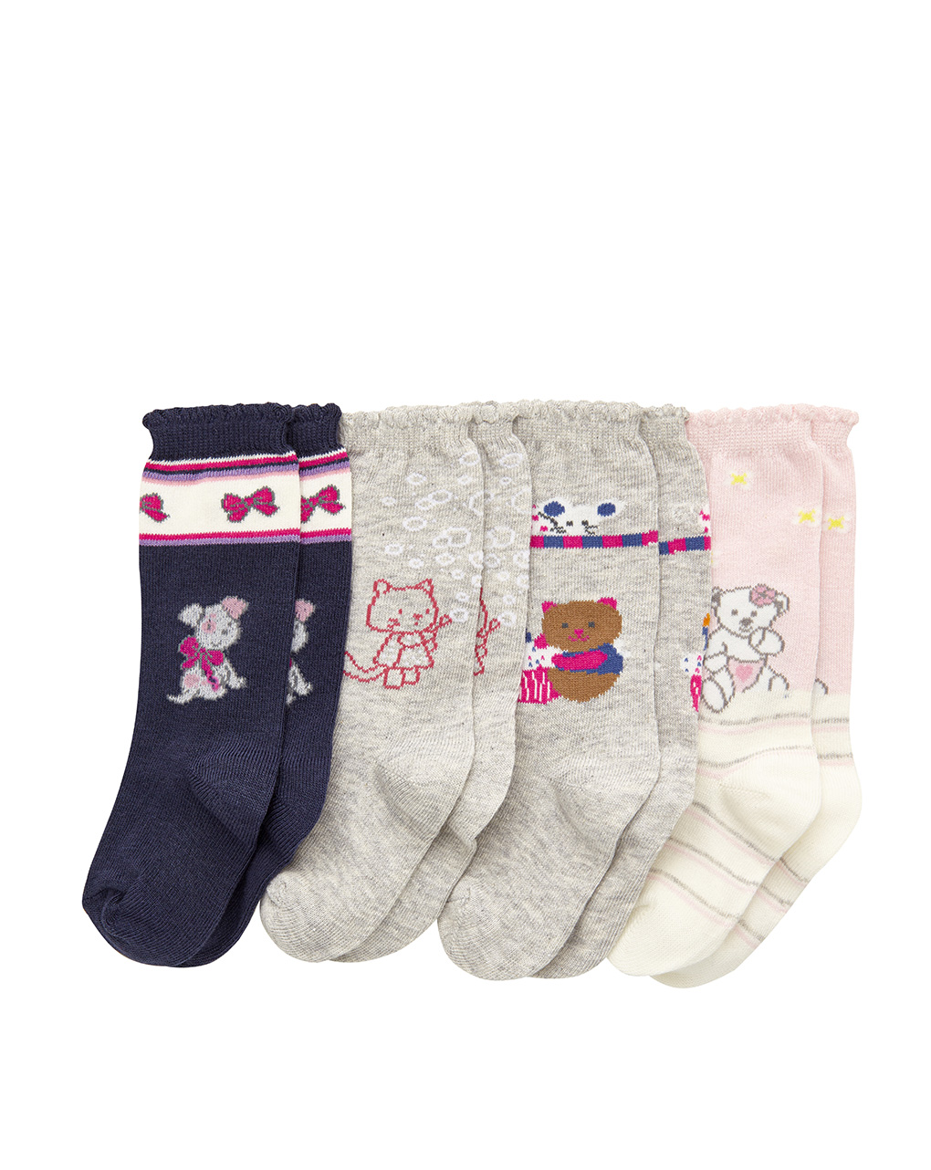 κάλτσες πολύχρωμες πακέτο x4 για κορίτσι - Prénatal