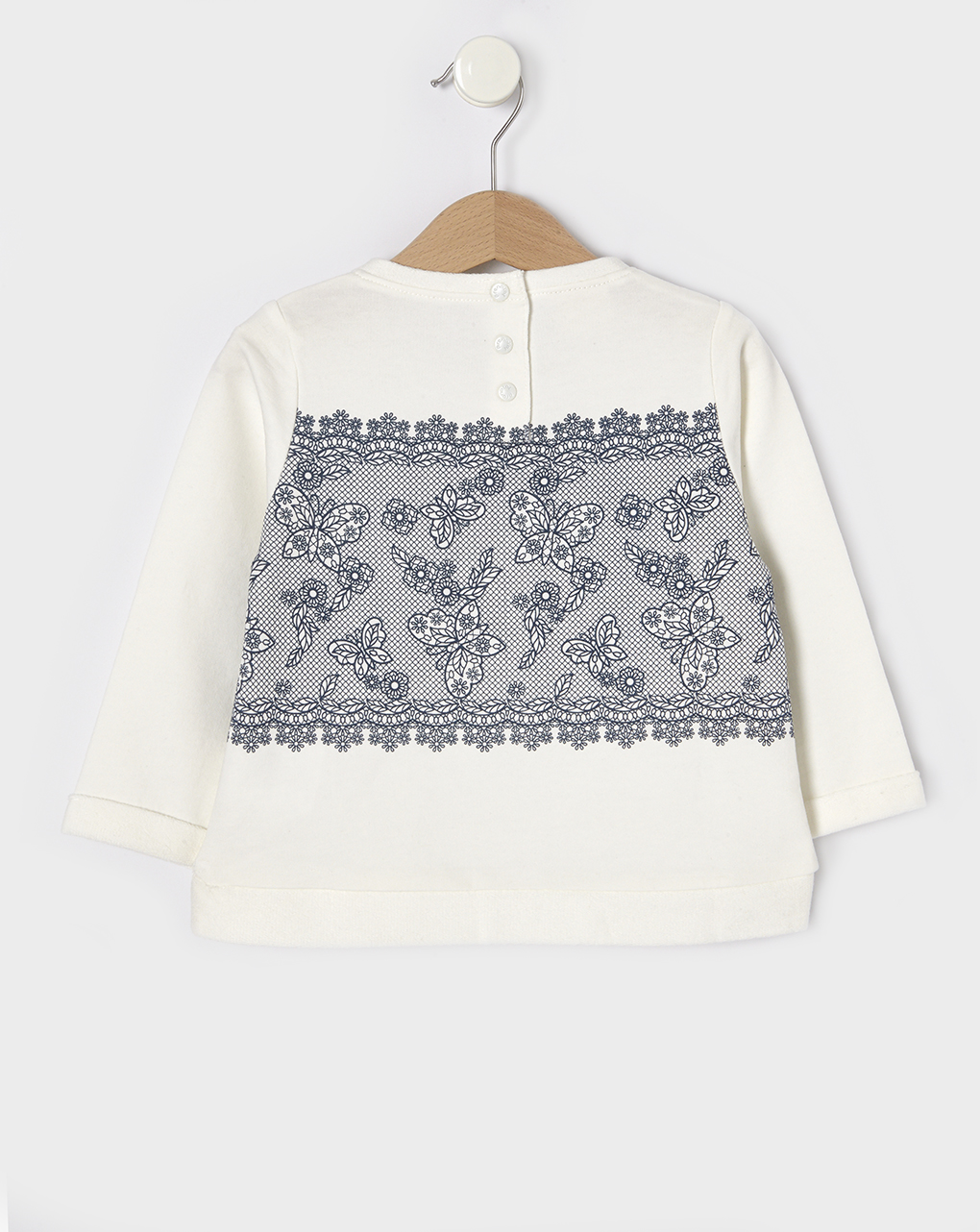 μπλούζα φούτερ με δαντέλα και καρδιά για κορίτσι - Prénatal