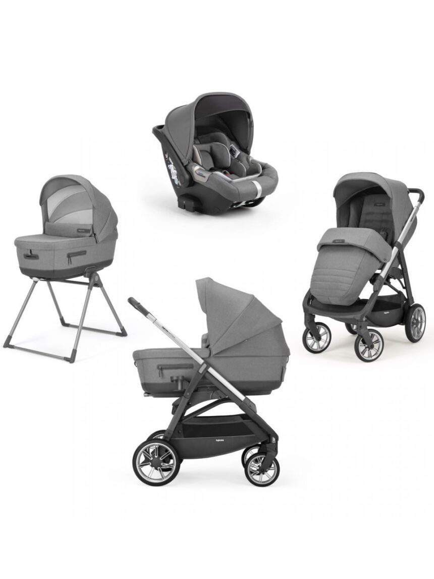 Inglesina σύστημα μεταφοράς quattro aptica with cab car seat  kensington grey με σκελετό grafite - Inglesina