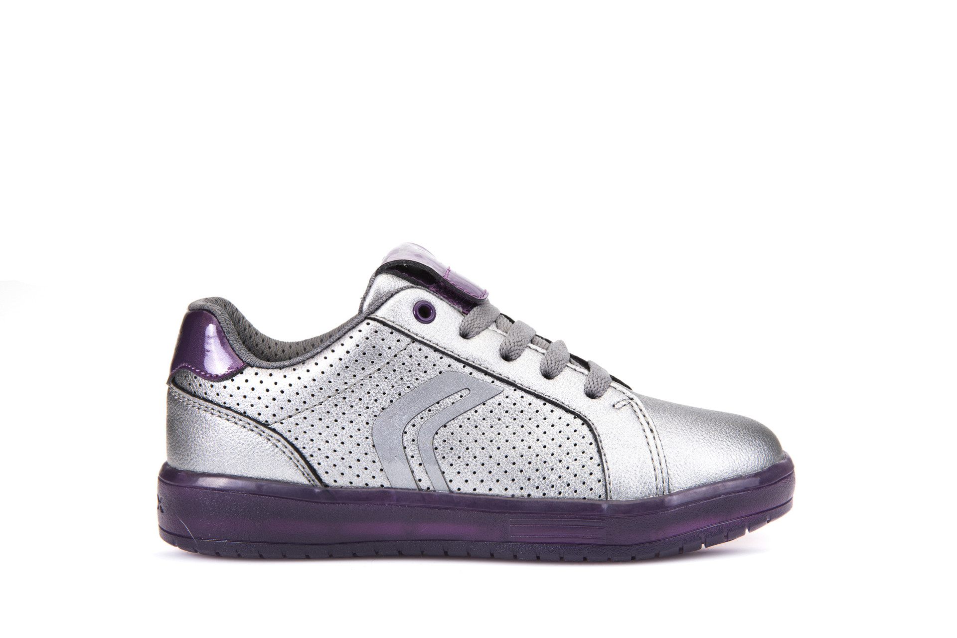 Sneakers geox j kommodor girl ασημί για κορίτσι