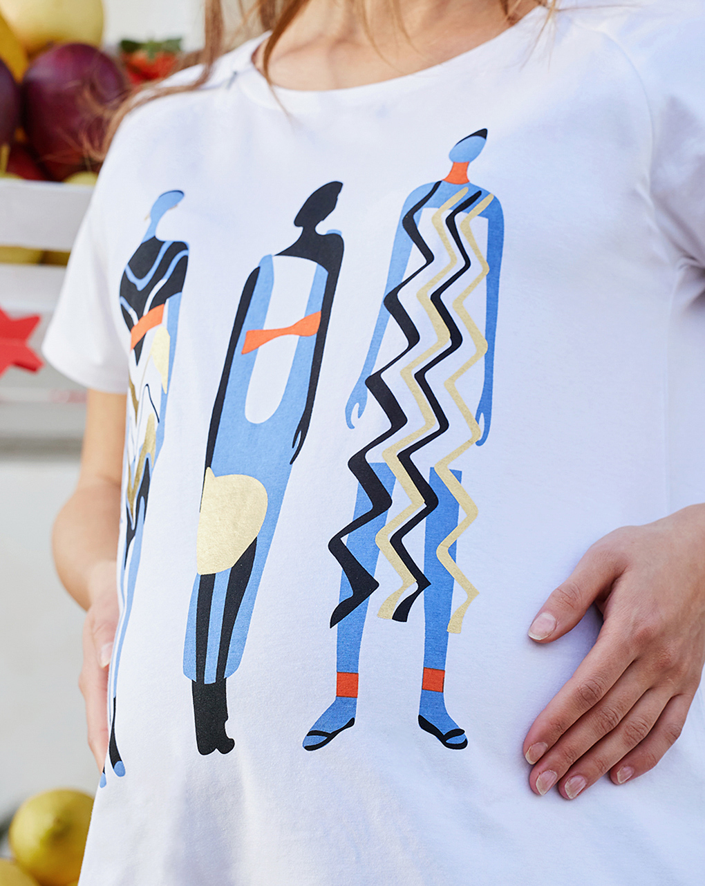 γυναικείο t-shirt εγκυμοσύνης /θηλασμού λευκό με στάμπα - Prénatal