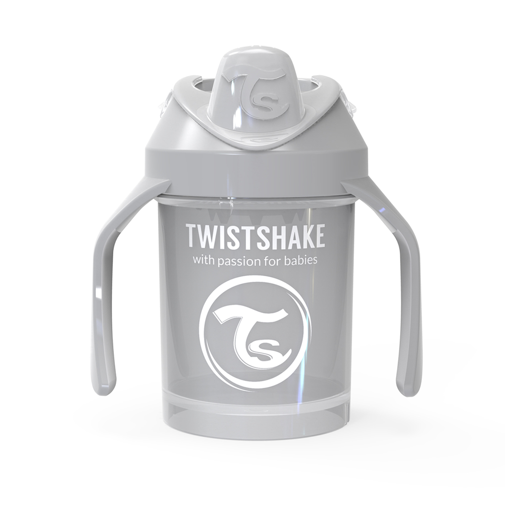 Twistshake κύπελλο mini cup 230ml 4+μηνών pastel grey με μίξερ φρούτων