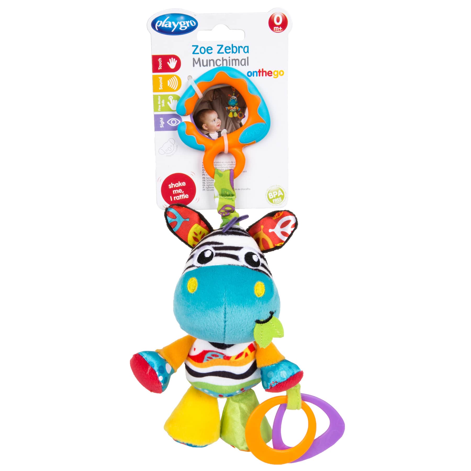 Playgro zoe zebra munchimal-κρεμαστό παιχνίδι καροτσιού - Playgro