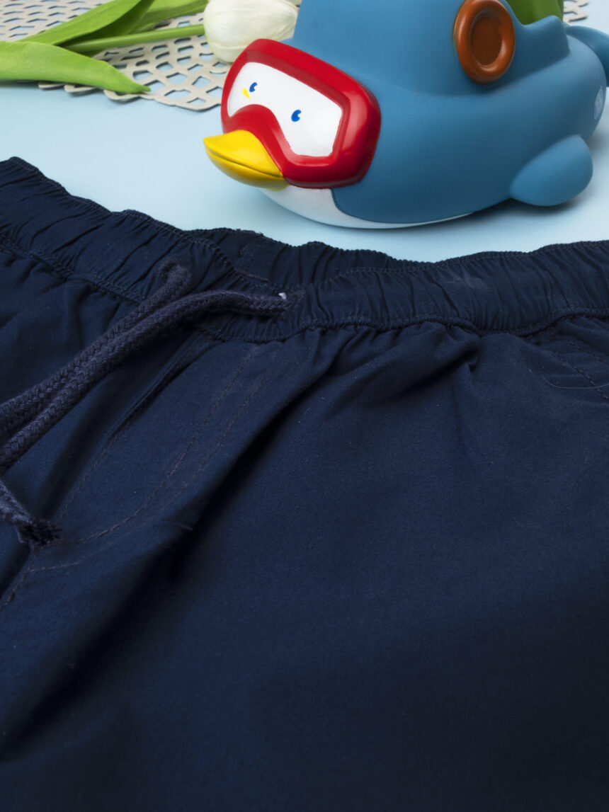 παιδικό παντελόνι ποπλίνα μπλε σκούρο για αγόρι - Prénatal