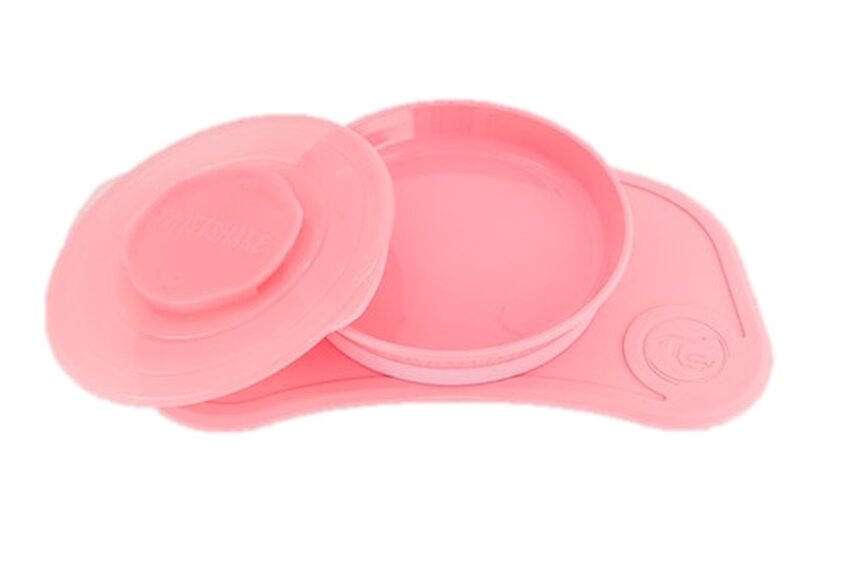 Twistshake σουπλά click-mat mini+πιάτο pastel pink - Twistshake