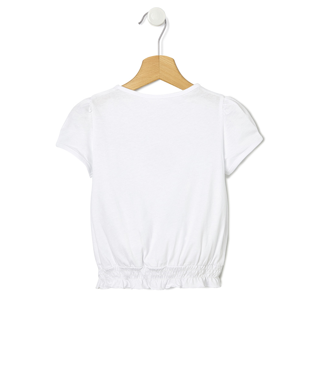 T-shirt jersey λευκό με στάμπα και σούρα για κορίτσι - Prénatal