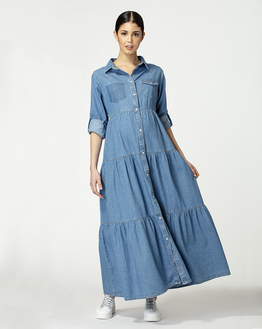 γυναικείο φόρεμα denim maxi - Prénatal