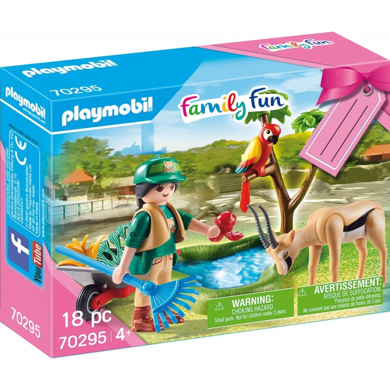 Playmobil family fun gift set φροντιστής ζωολογικού κήπου με ζωάκια 70295