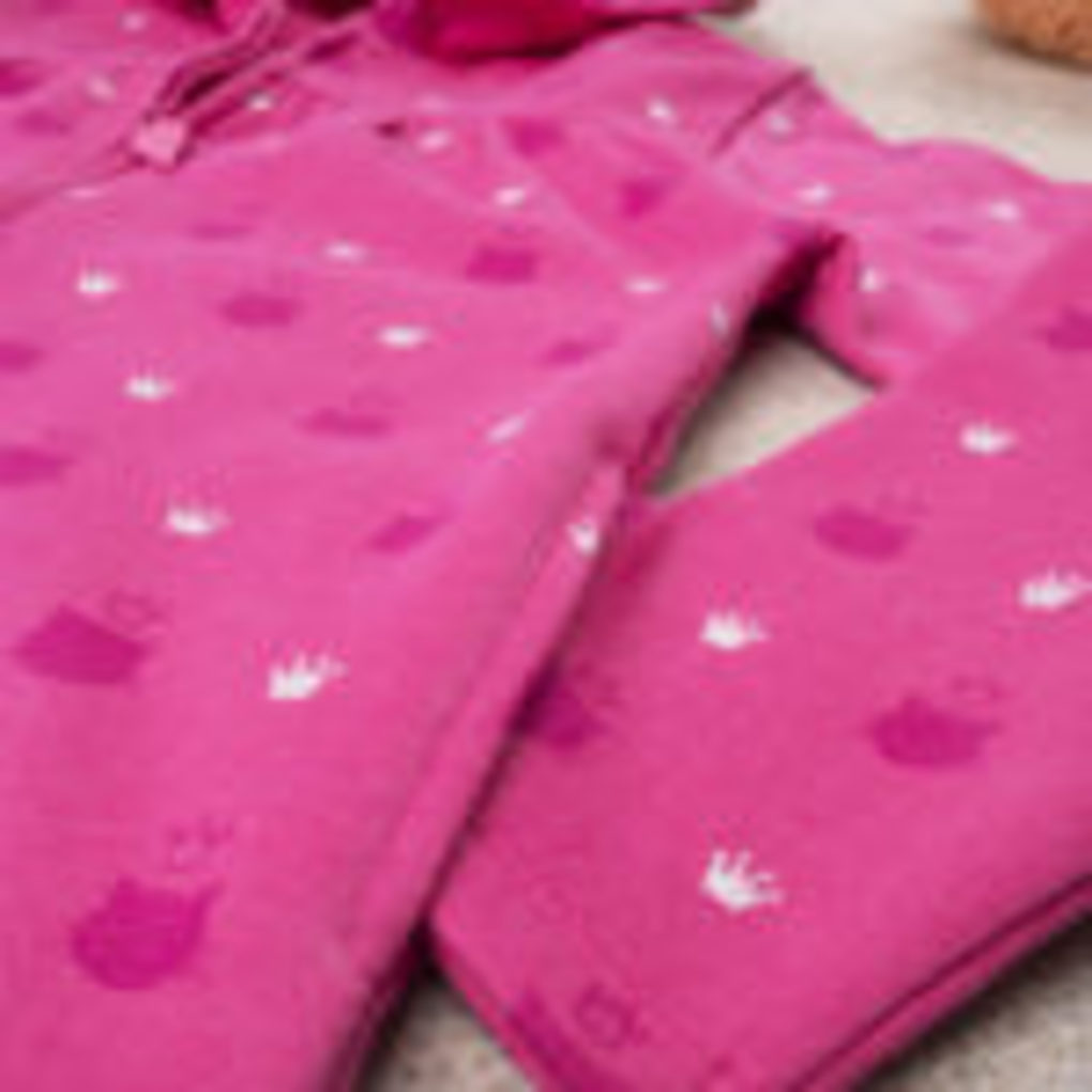 ζακέτα φόρμας με κουκούλα & κορώνες ροζ για κορίτσι - Prénatal