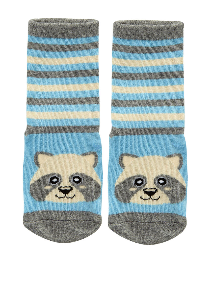βρεφικές κάλτσες αντιολισθητικές με αρκουδάκι για αγόρι - Prénatal