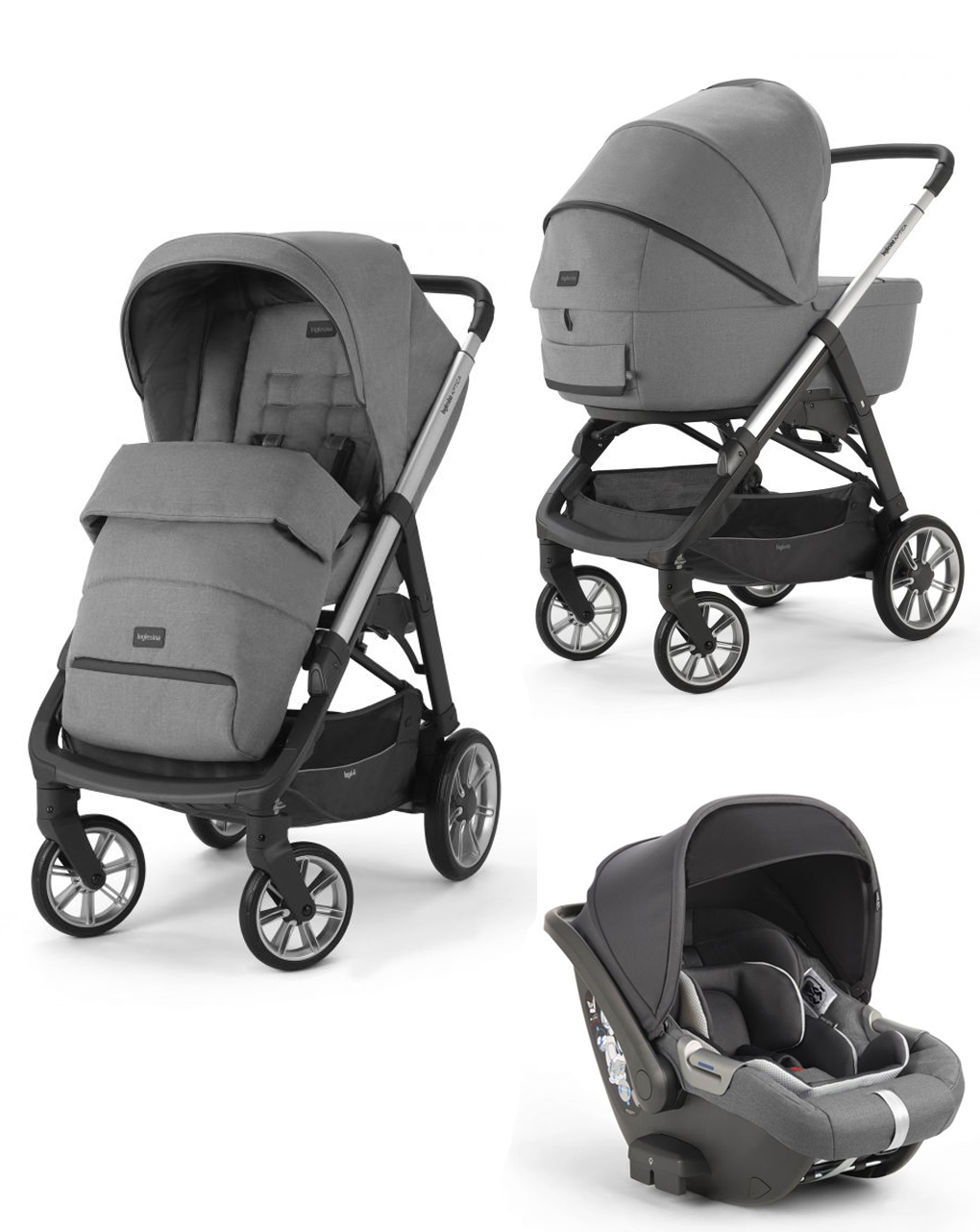 Inglesina σύστημα μεταφοράς aptica quattro cab, kensington grey - Inglesina