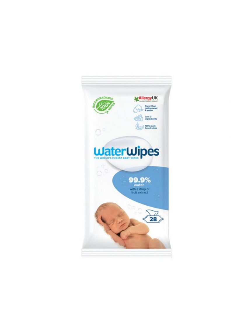 Waterwipes μωρομάντηλα 100% βιοδιασπώμενα άοσμα 28 τμχ - WaterWipes