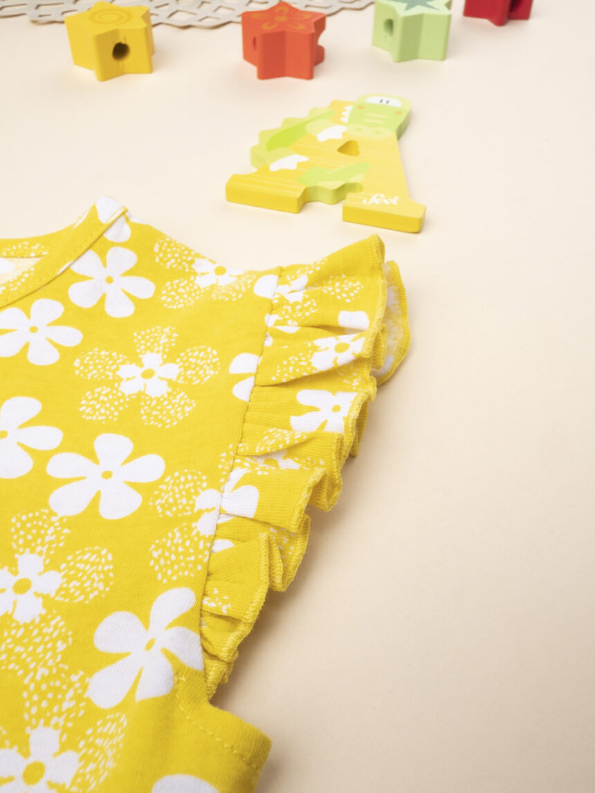 παιδικό φόρεμα κίτρινο με λουλούδια για κορίτσι - Prénatal