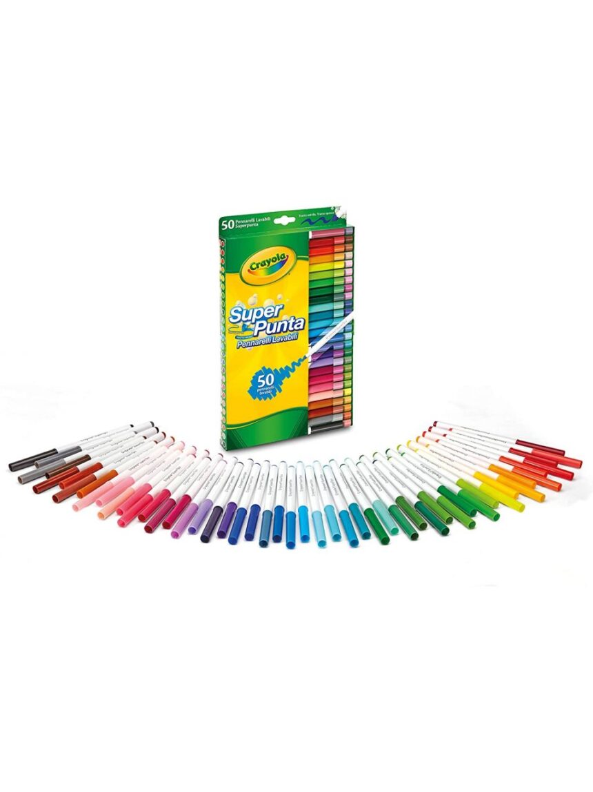 Crayola - 50 μαρκαδόροι superpunta πλενόμενοι - Crayola