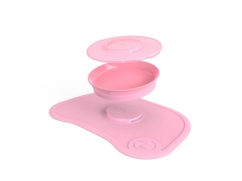 Twistshake σουπλά click-mat mini+πιάτο pastel pink - Twistshake