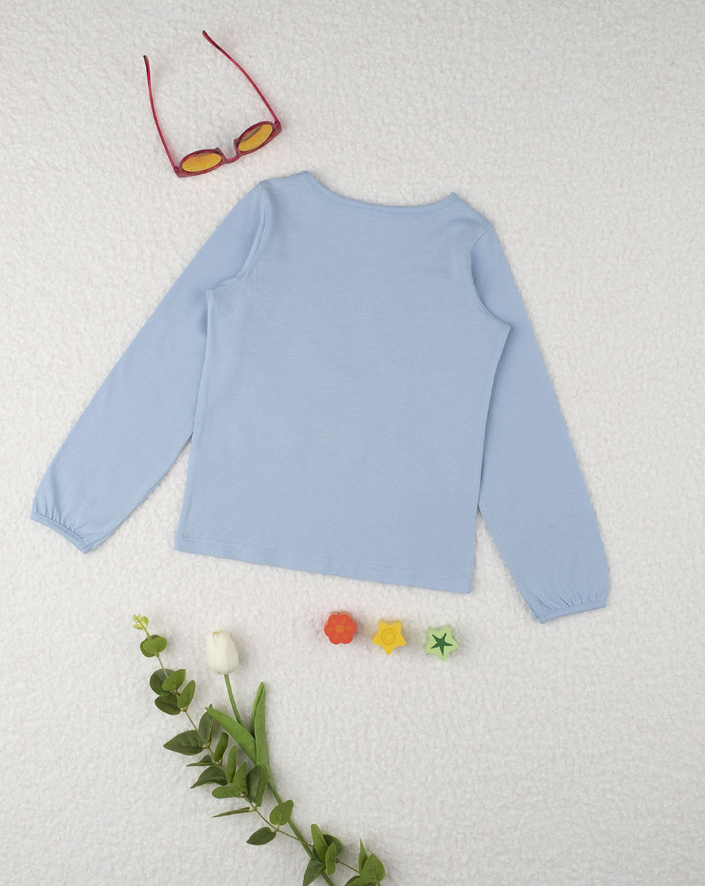 παιδική βαμβακερή μπλούζα μπλε για κορίτσι - Prénatal
