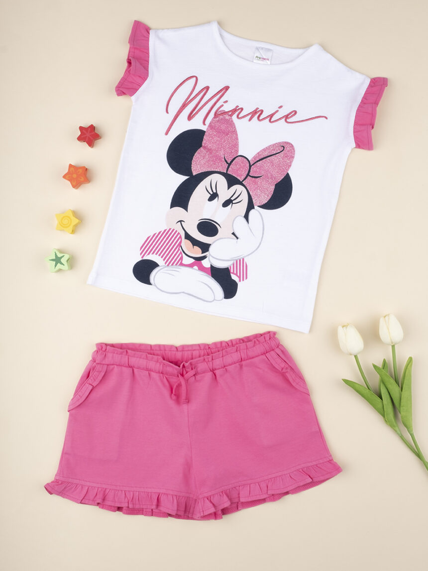 παιδικό σετ t-shirt και σορτσάκι με τη minnie για κορίτσι - Prénatal