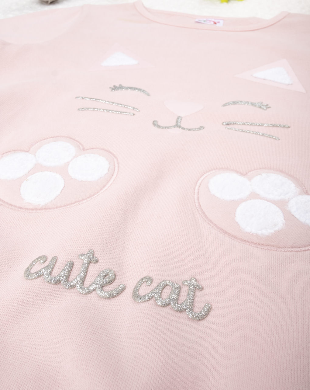 μπλούζα φούτερ με γατάκι ροζ για κορίτσι - Prénatal