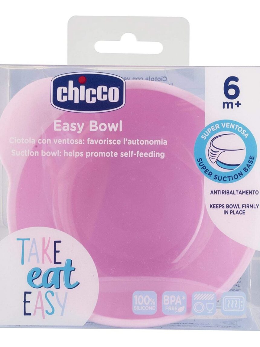 Chicco μπολ σιλικόνης με βεντούζα ροζ 6m+ - Chicco