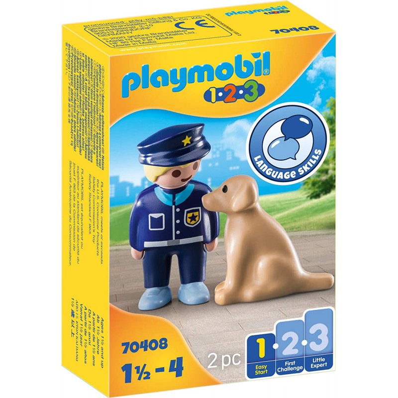 Playmobil 1.2.3 αστυνομικός με εκπαιδευμένο σκύλο 70408 - Playmobil, Playmobil 1.2.3