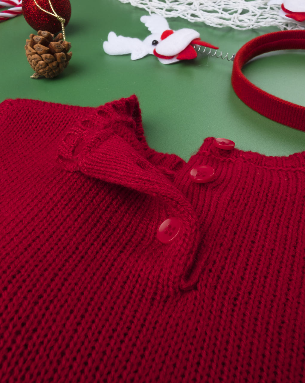 βρεφικό πουλόβερ πλεκτό χριστουγεννιάτικο για κορίτσι - Prénatal