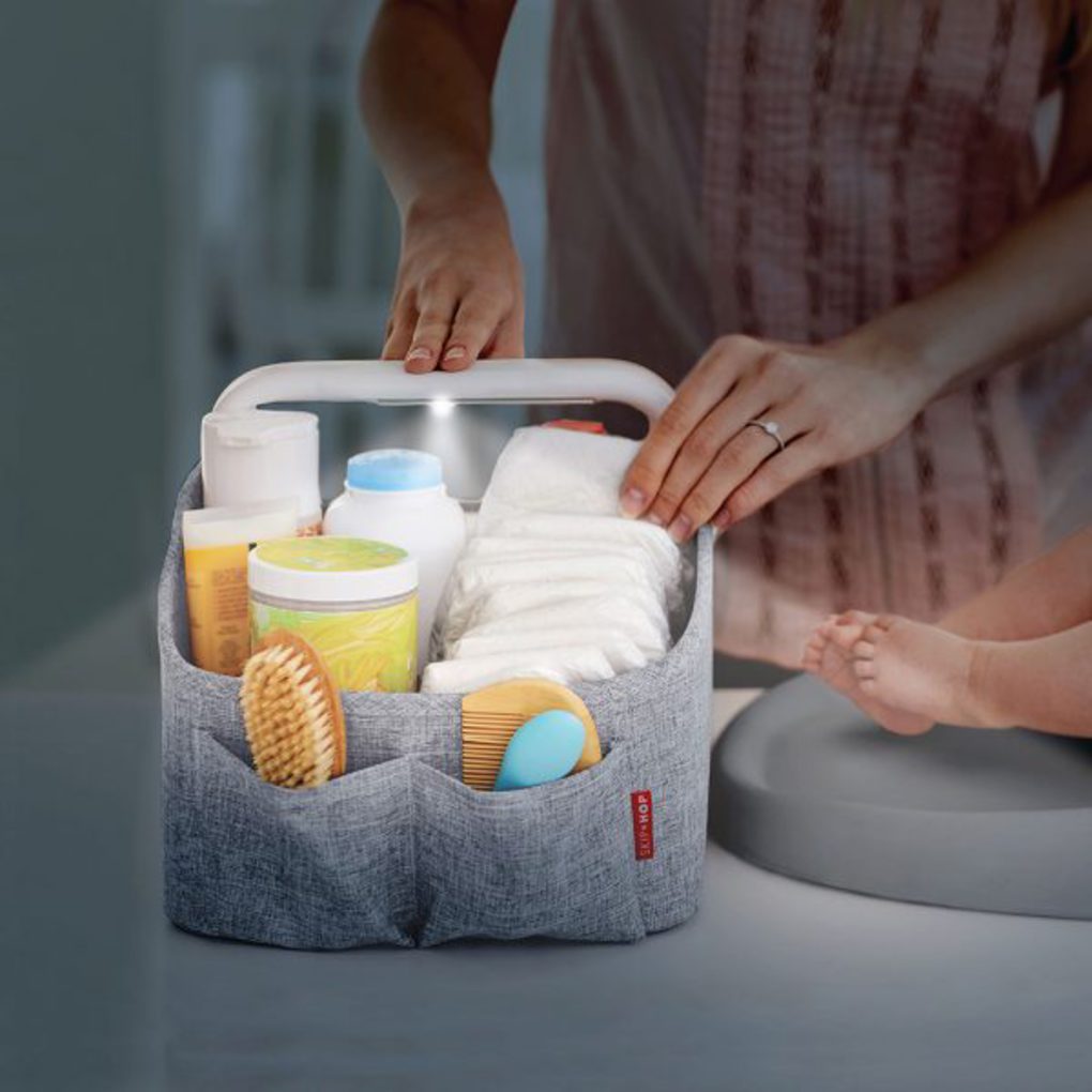 Skip hop light up diaper caddy-  heather grey - Kiddo