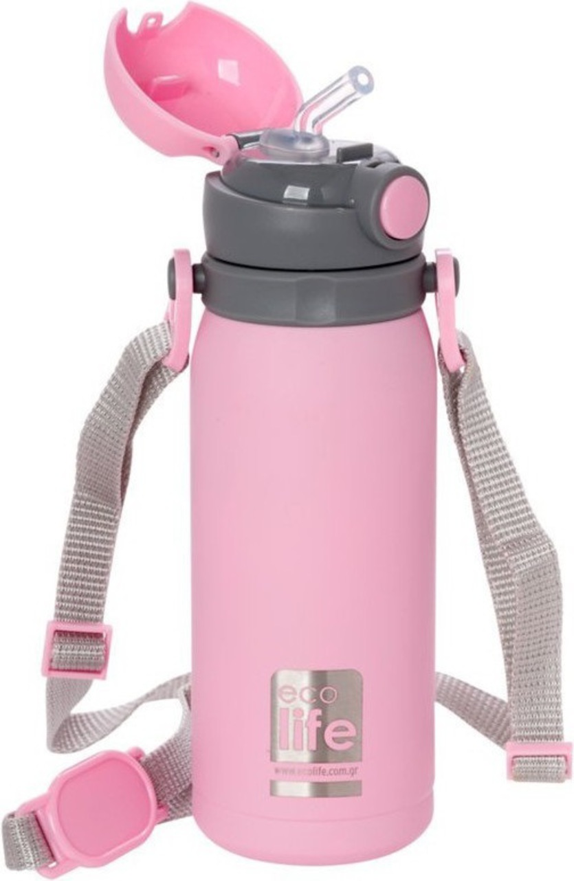 Ecolife ανοξείδωτο παγούρι kids thermos 400ml-ροζ - Ecolife