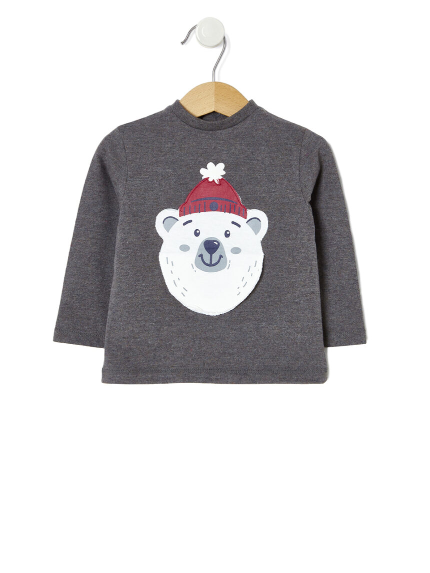 T-shirt γκρι με αρκουδάκι για αγόρι - Prénatal