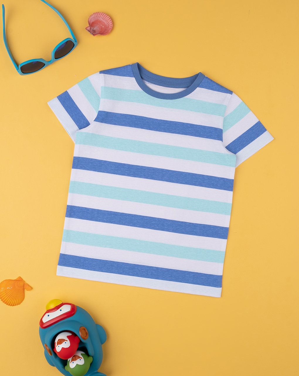 παιδικό t-shirt ριγέ μπλε/γαλάζιο για αγόρι