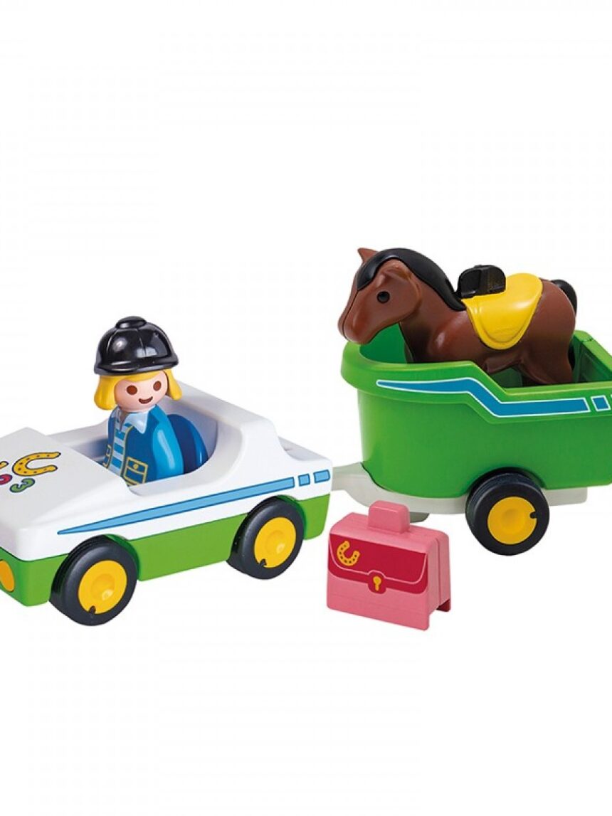 Playmobil 1.2.3. όχημα με τρέιλερ μεταφοράς αλόγου 70181 - Playmobil, Playmobil 1.2.3