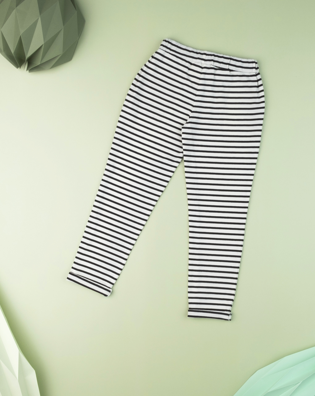 παντελόνι jersey ριγέ μαύρο/λευκό για κορίτσι - Prénatal
