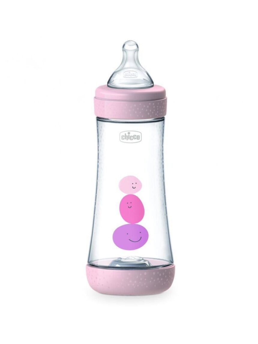 Chicco mπιμπερό πλαστικό perfect 5 300 ml - γρήγορη ροή – ροζ  4 μηνών+ - Chicco