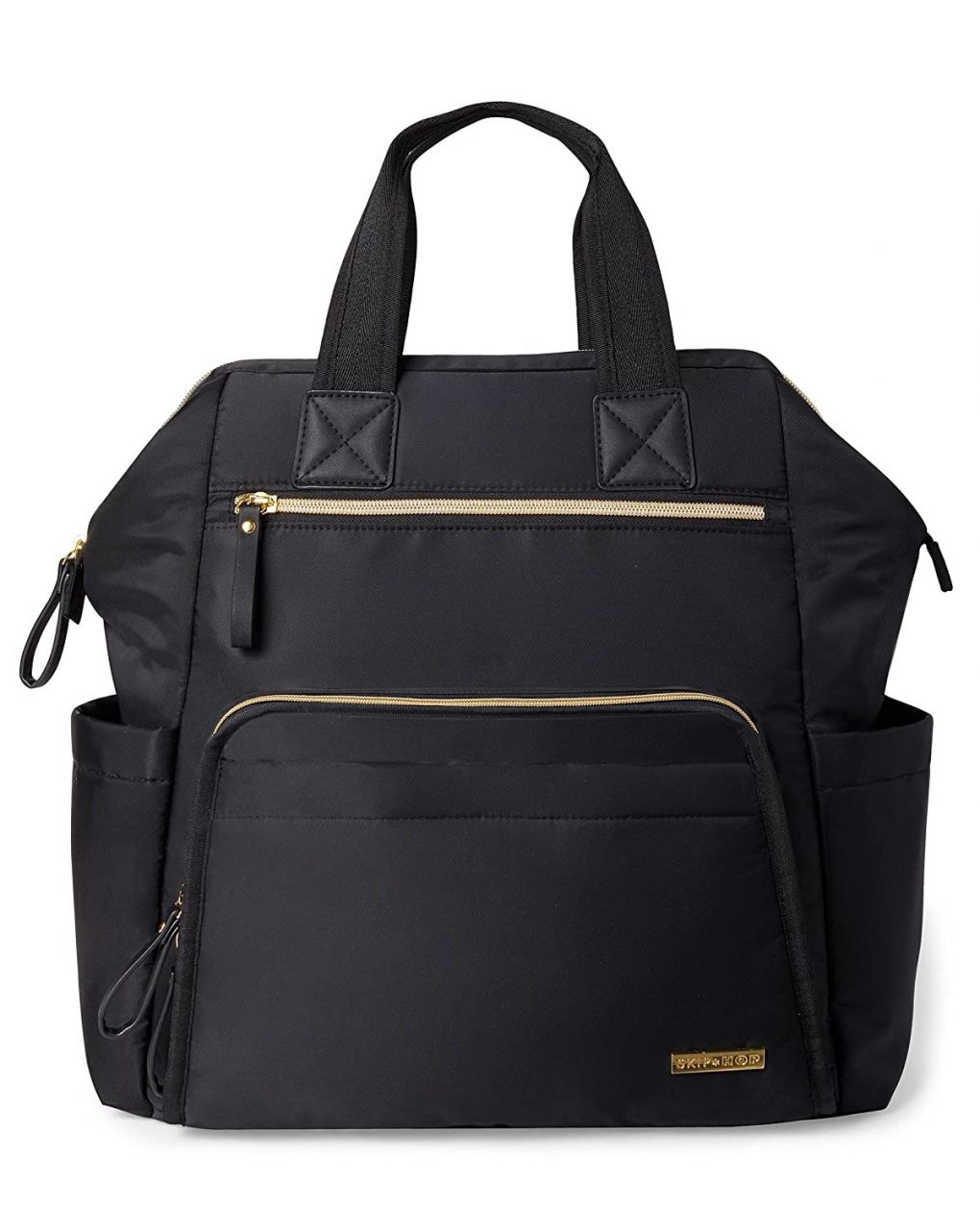 Skip hop τσάντα αλλαξιέρα main frame wide open backpack black with gold trim - SKIP HOP