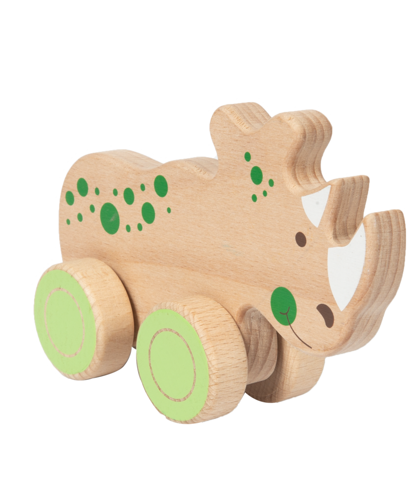 Wood' n play ξύλινα ζώα με ρόδες prg00396 - WOOD N'PLAY