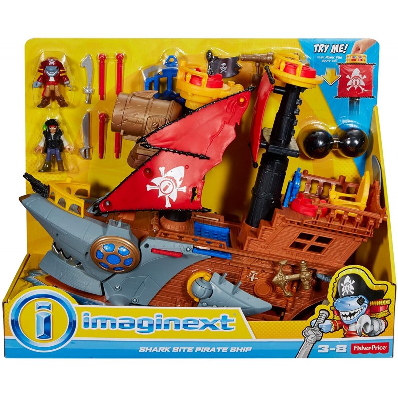 Fisher-price imaginext: πειρατικό καράβι – καρχαρίας dhh61 67206601 - Imaginext