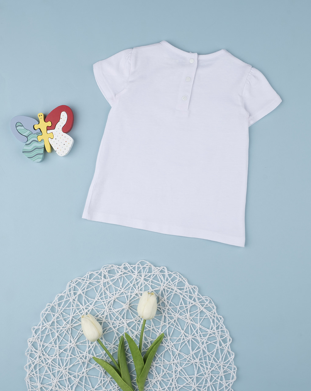βρεφικό t-shirt λευκό με πεταλούδες για κορίτσι 688895 - Prénatal