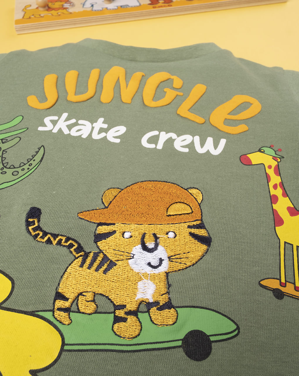 T-shirt βαμβακερό χακί με ζούγκλα για αγόρι - Prénatal