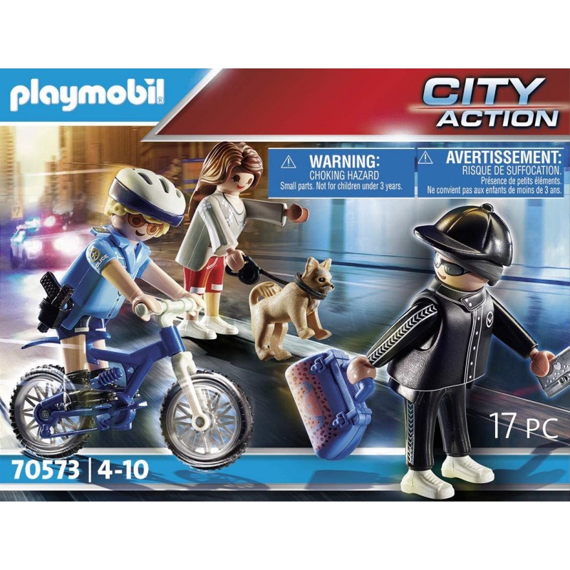 Playmobil city action αστυνομικός με ποδήλατο και πορτοφολάς 70573 - Playmobil, Playmobil City Action