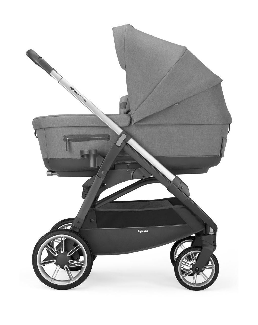 Inglesina σύστημα μεταφοράς quattro aptica with cab car seat  kensington grey με σκελετό grafite - Inglesina