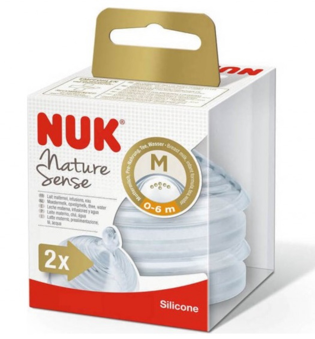 Nuk nature sense θηλή σιλικόνης medium 0-6m 2τμχ - Nuk