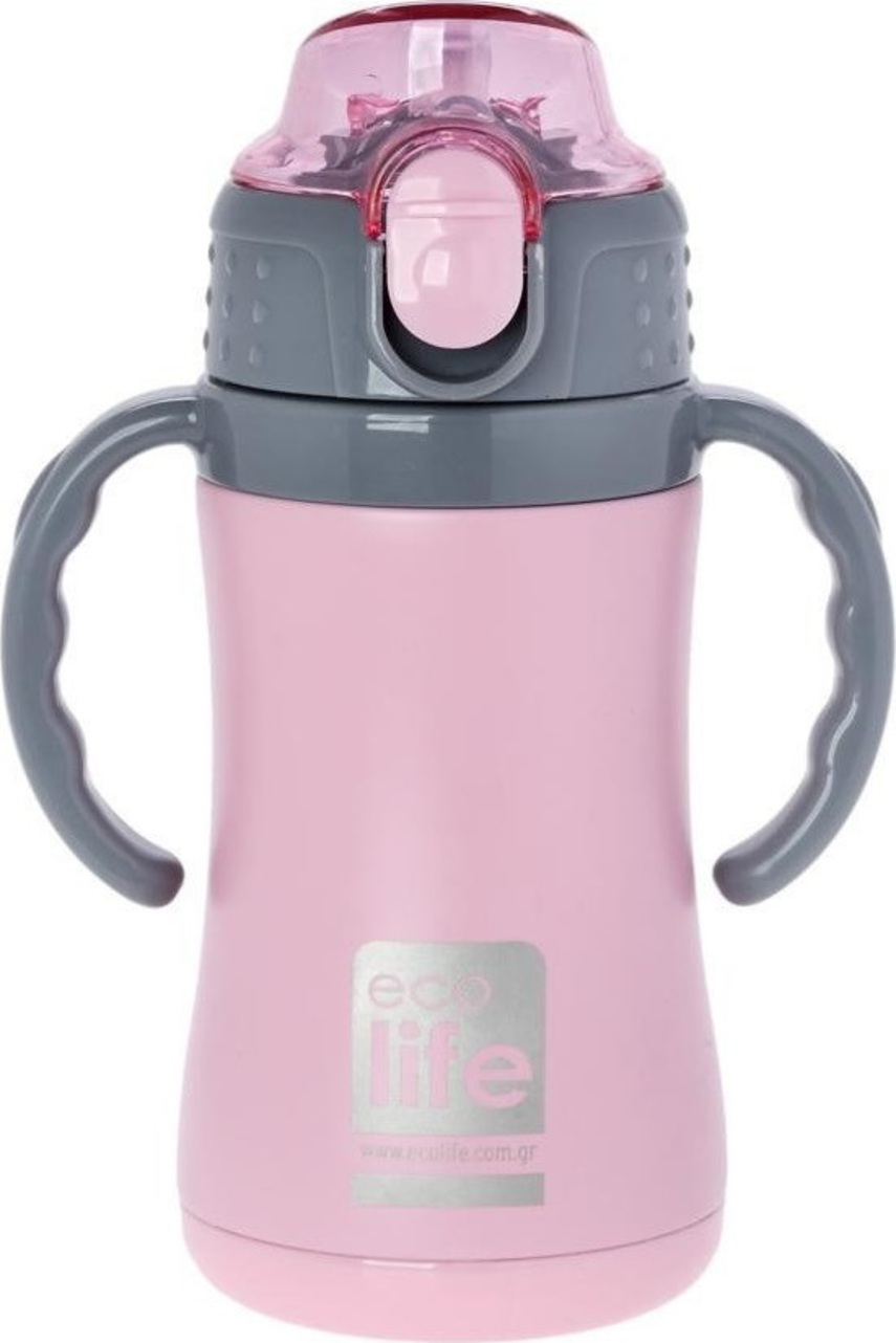 Ecolife ανοξείδωτο παγούρι kids thermos small 300ml-ροζ